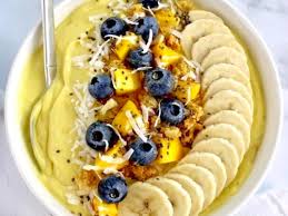 Colorful smoothie bowl with fruits